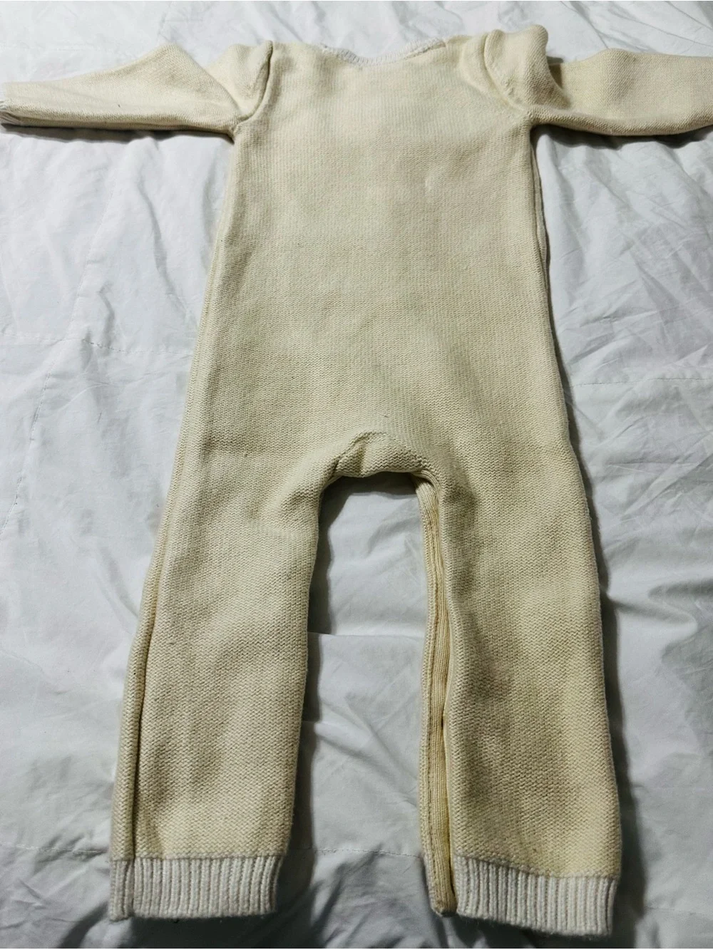 Baby Gap Cream Knit Baby One-Piece with Duck Embroidery